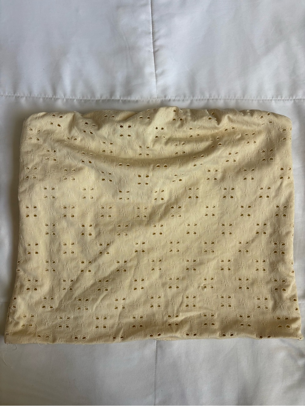 Yellow Eyelet Tube Top